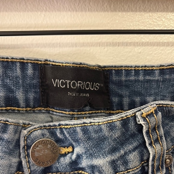 Victorious Blue Skinny Distressed Denim Pants Size 34 Men’s - Picture 2 of 7